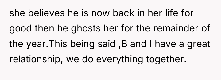 she believes he is now back in her life for...