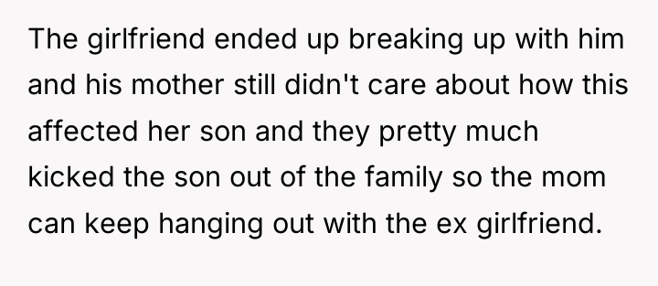 The girlfriend ended up breaking up with him and his...