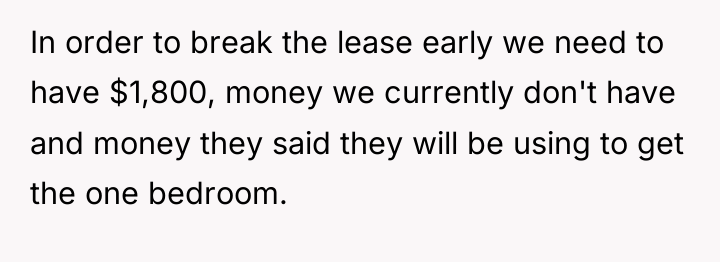 In order to break the lease early we need to...
