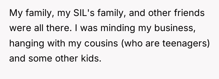 My family, my SIL's family, and other friends were all...