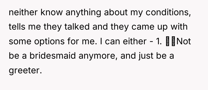 neither know anything about my conditions, tells me they talked...