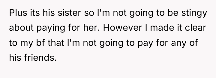 Plus its his sister so I'm not going to be...