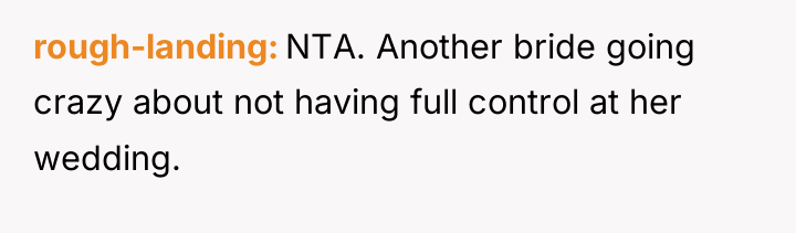 rough-landing NTA. Another bride going crazy about not having full...