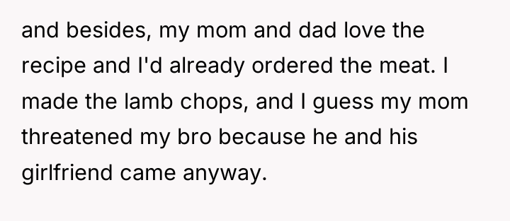 and besides, my mom and dad love the recipe and...