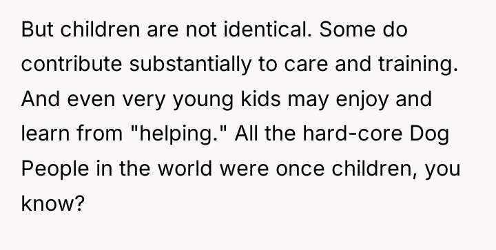 But children are not identical. Some do contribute substantially to...