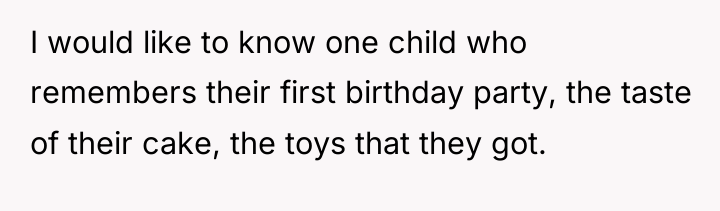 I would like to know one child who remembers their...