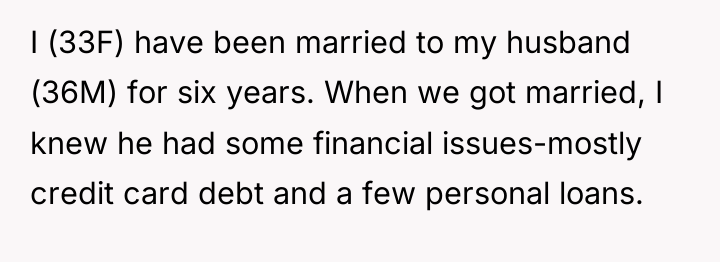 I (33F) have been married to my husband (36M) for...