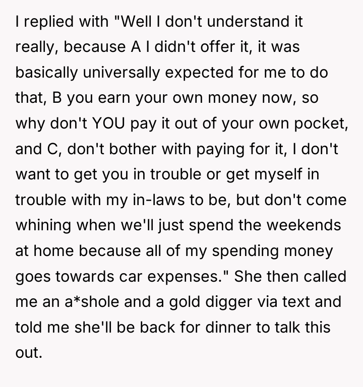 I replied with "Well I don't understand it really, because...