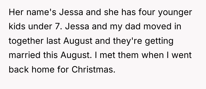 Her name's Jessa and she has four younger kids under...