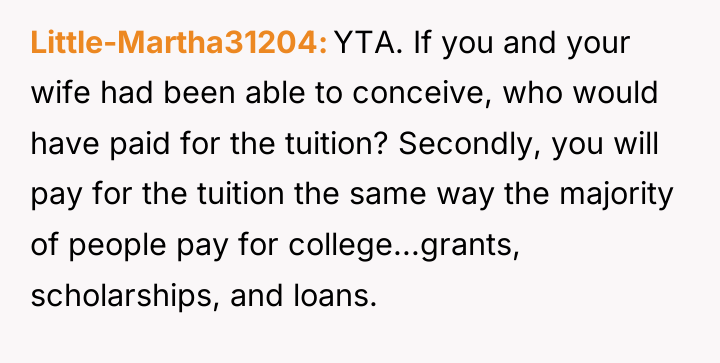 Little-Martha31204 YTA. If you and your wife had been able...