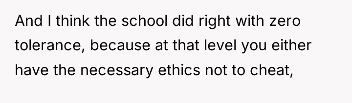 And I think the school did right with zero tolerance,...