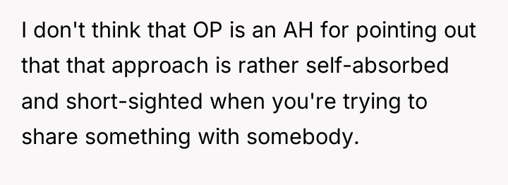 I don't think that OP is an AH for pointing...