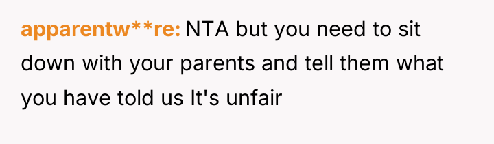 apparentw**re NTA but you need to sit down with your...