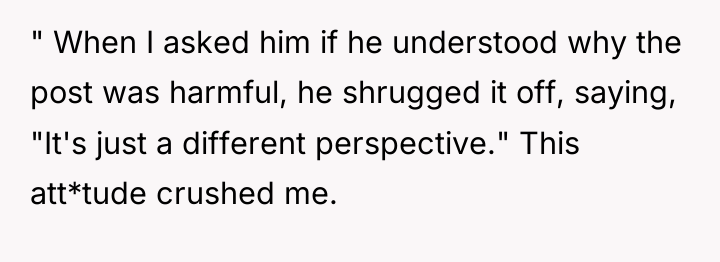 " When I asked him if he understood why the...