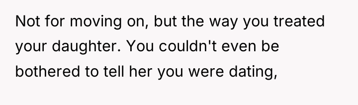 Not for moving on, but the way you treated your...