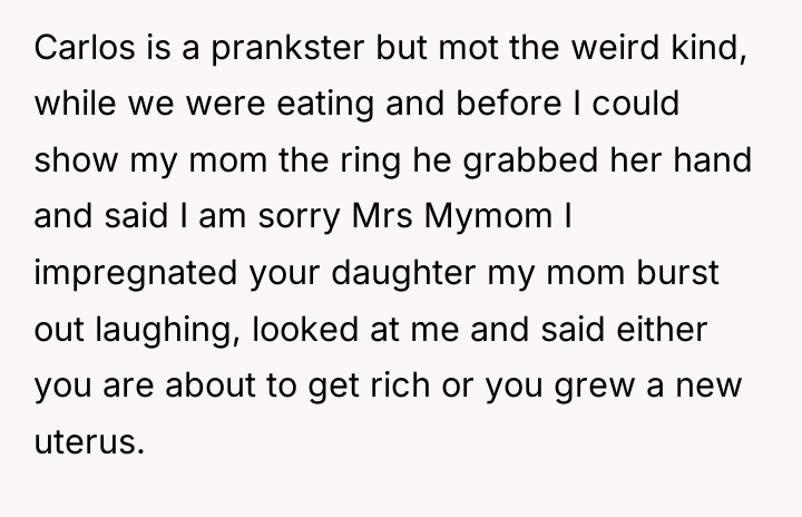Carlos is a prankster but mot the weird kind, while...