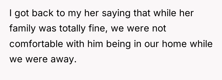 I got back to my her saying that while her...