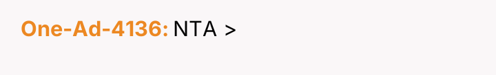 One-Ad-4136 NTA >