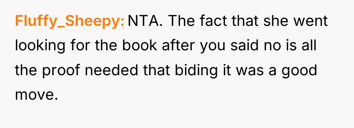 Fluffy_Sheepy NTA. The fact that she went looking for the...