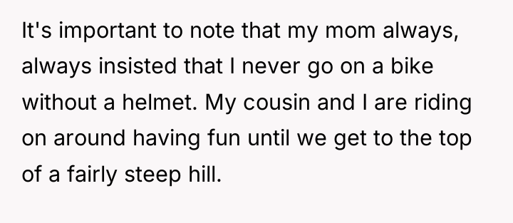 It's important to note that my mom always, always insisted...