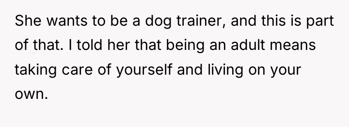 She wants to be a dog trainer, and this is...