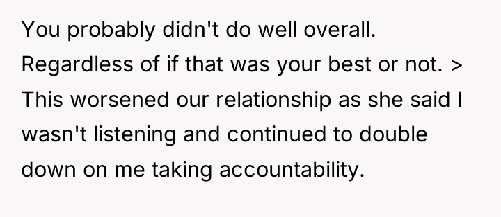 You probably didn't do well overall. Regardless of if that...