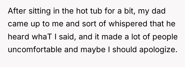 After sitting in the hot tub for a bit, my...