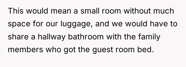 This would mean a small room without much space for...