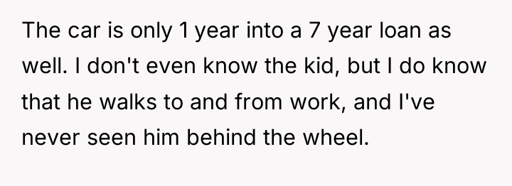 The car is only 1 year into a 7 year...