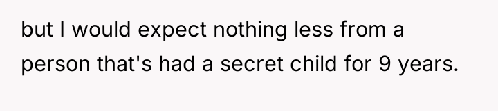 but I would expect nothing less from a person that's...