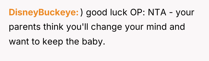 DisneyBuckeye ) good luck OP: NTA - your parents think...