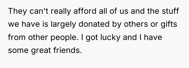 They can't really afford all of us and the stuff...