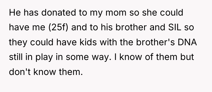 He has donated to my mom so she could have...