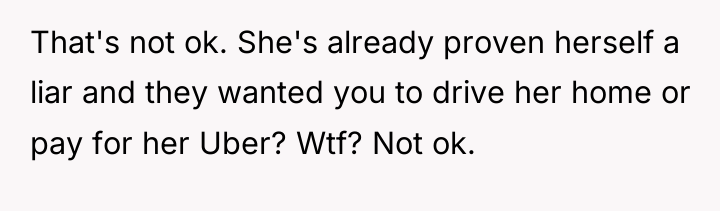 That's not ok. She's already proven herself a liar and...