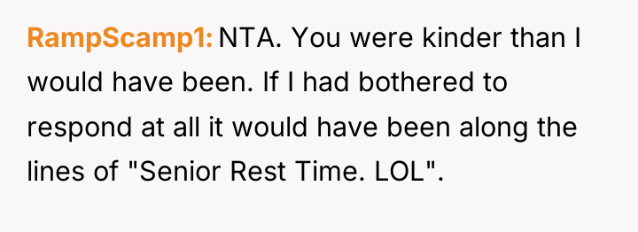 RampScamp1 NTA. You were kinder than I would have been....
