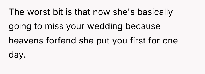 The worst bit is that now she's basically going to...