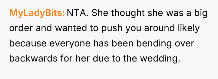 MyLadyBits NTA. She thought she was a big order and...