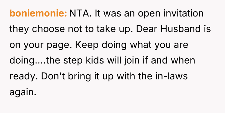 boniemonie NTA. It was an open invitation they choose not...