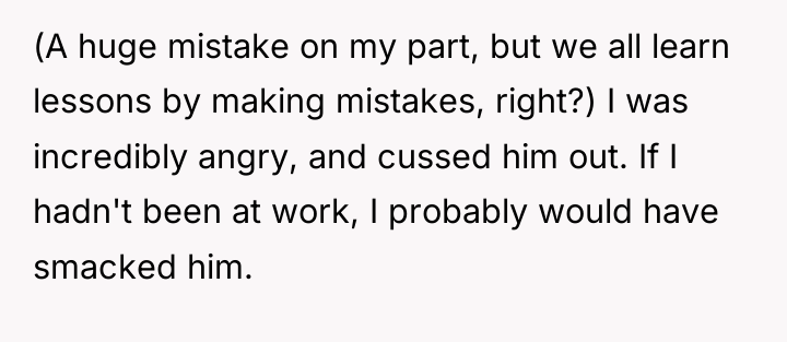 (A huge mistake on my part, but we all learn...