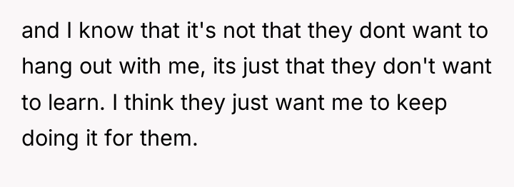 and I know that it's not that they dont want...