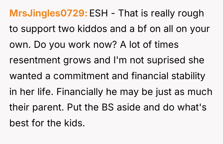 MrsJingles0729 ESH - That is really rough to support two...