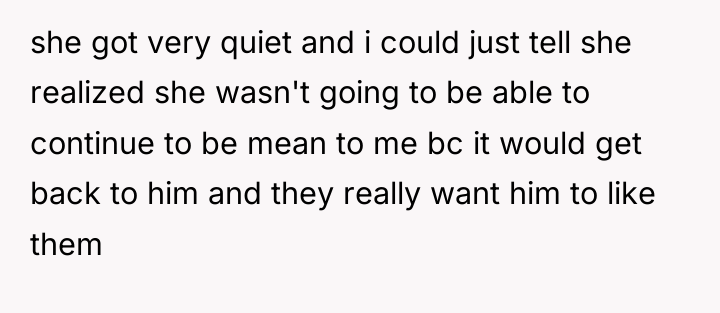 she got very quiet and i could just tell she...
