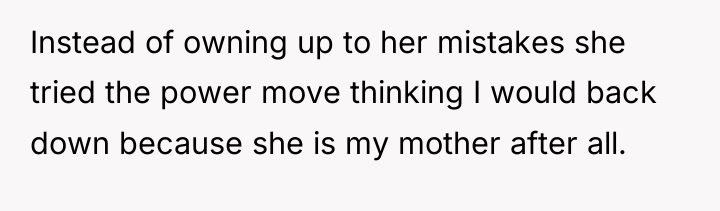 Instead of owning up to her mistakes she tried the...