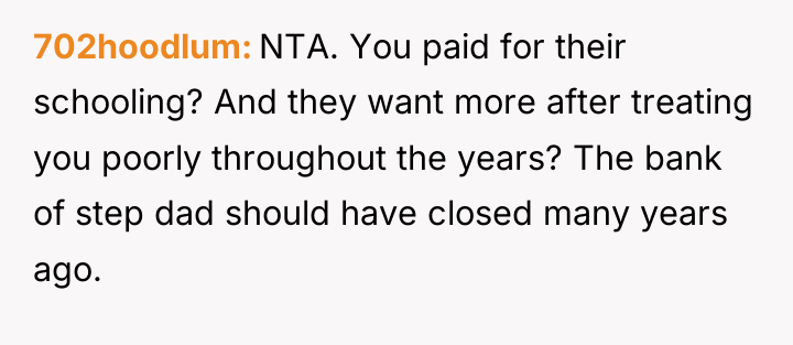 702hoodlum NTA. You paid for their schooling? And they want...