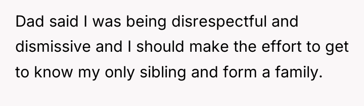 Dad said I was being disrespectful and dismissive and I...