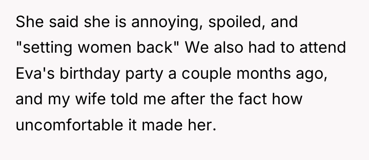 She said she is annoying, spoiled, and "setting women back"...
