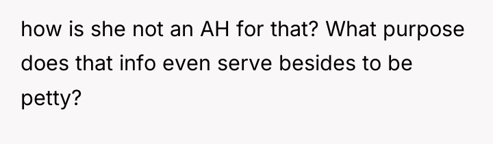 how is she not an AH for that? What purpose...
