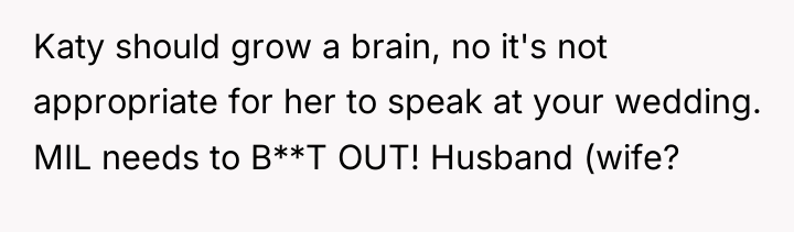 Katy should grow a brain, no it's not appropriate for...