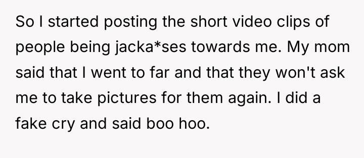 So I started posting the short video clips of people...