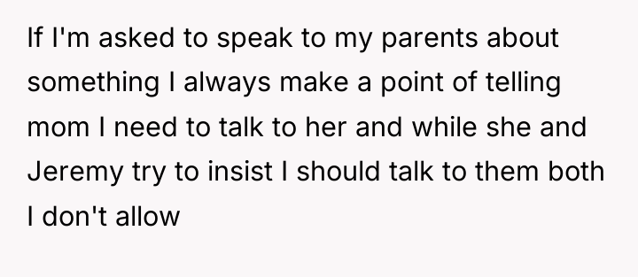 If I'm asked to speak to my parents about something...